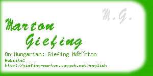 marton giefing business card